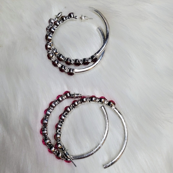 Gemstone hoop earring set - Picture 4 of 5